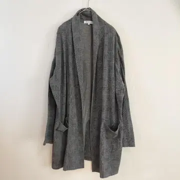 THE SHOP TK 가디건 자켓 L 그레이 체크 무늬 가벼운 겉옷