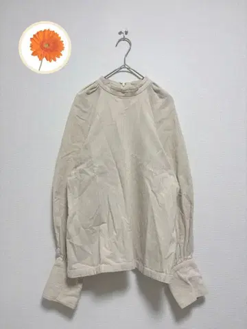 F KBF 블라우스 퍼프 슬리브 코듀로이 긴팔 베이지