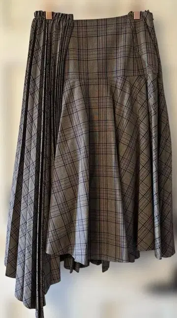 FOXEY ADEAM 체크 플리츠 스커트