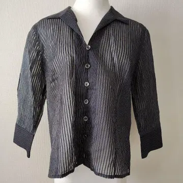 레리안 시스루 스트라이프 7부 소매 오샤레 셔츠 9호 #33