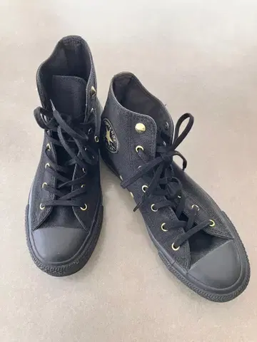 CONVERSE ALL STAR 블랙 하이컷 골드 스터드