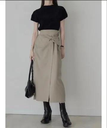 매듭 디자인 랩스커트 박스 스커트 롱 스커트 amel