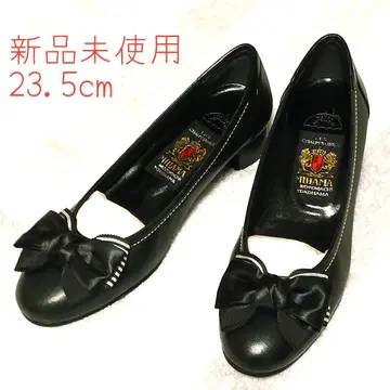MIHAMA 23.5cm 미사용 새상품 새틴 리본 블랙 펌프스