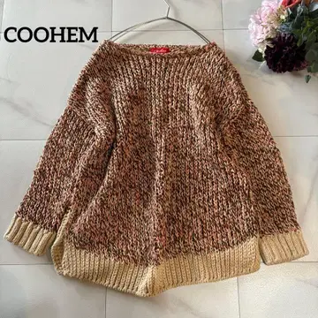 코헨 믹스얀 바이컬러 스웨터 핑크 니트 긴팔 코튼