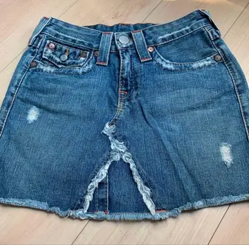 트루 릴리전 데님 미니 스커트