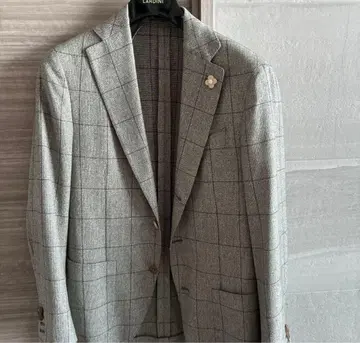 [새상품급] LARDINI 그레이 체크 테일러드 자켓 44