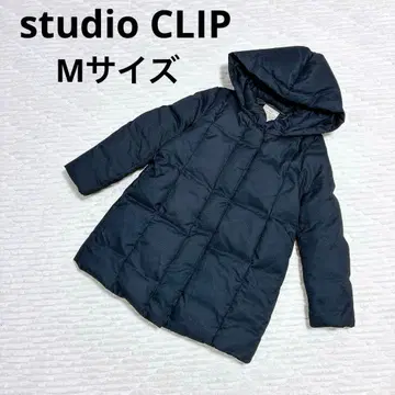 studio CLIP 블랙 후드 부착 다운 자켓 M 사이즈