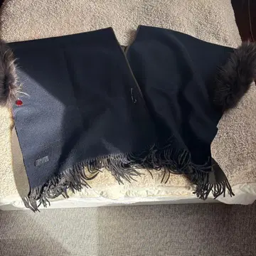 GRACE CONTINENTAL 네이비 퍼 포함 스톨, 리버서블