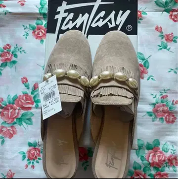 Fantasy 프린지 펄 비즈 뮬 스웨이드 40 사이즈