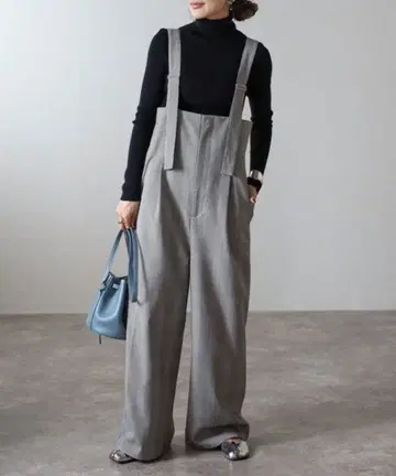 봉쥬르 사간 체크 무늬 하이웨스트 살로펫