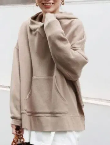 Ungrid/와이드 슬릿 후드티 모카