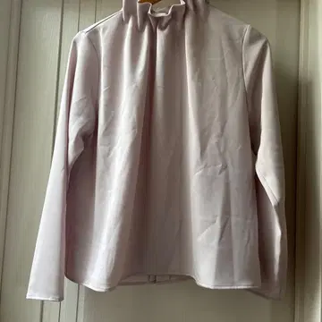 N, 내추럴 뷰티 베이직 미사용 프릴 옷깃 얇은 핑크 버튼 셔츠