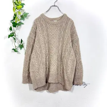 크라프트 스탠다드 부티크 케이블 짜임 니트(F) 울 혼방 크루넥