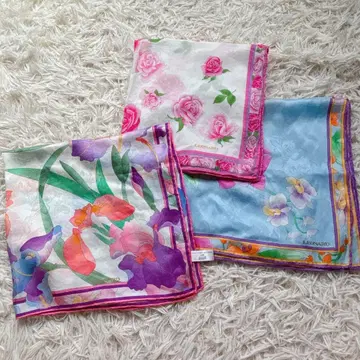 레오나르 스카프 손수건 모음 여성용 자카드 꽃무늬 실크