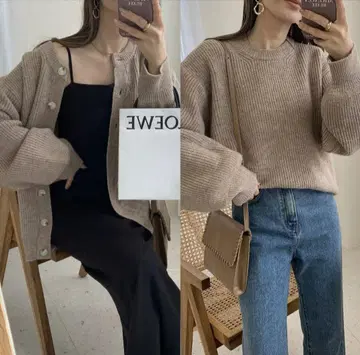 BLATE 2way 볼륨 슬리브 니트 가디건