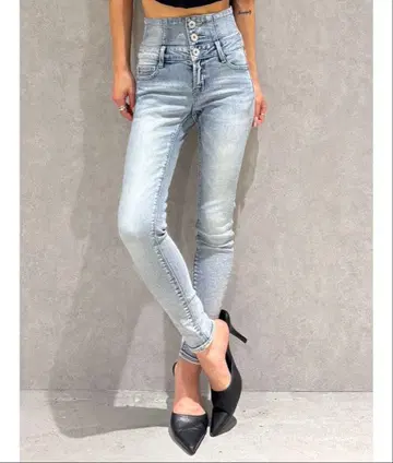 GYDA 라이트 블루 스키니 데님 하이웨스트