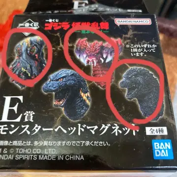 제일복권 고질라 괴수난무 E상 몬스터 헤드 마그넷 3종