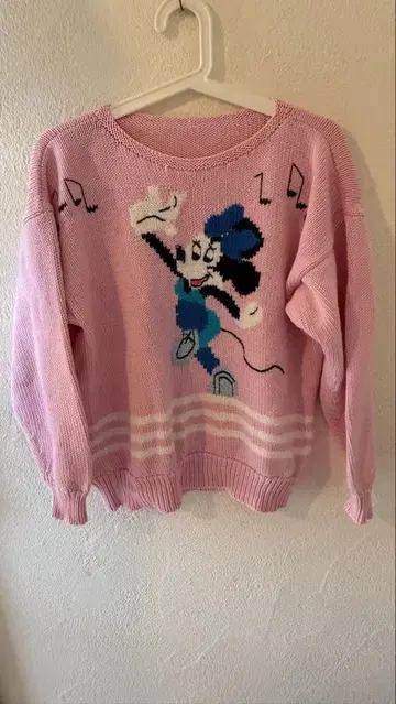 미니 마우스 스웨터 니트 핑크