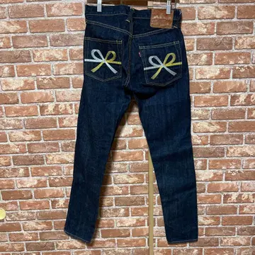 에비수 2000T 금은 미즈히키 자수 청바지 EVISU