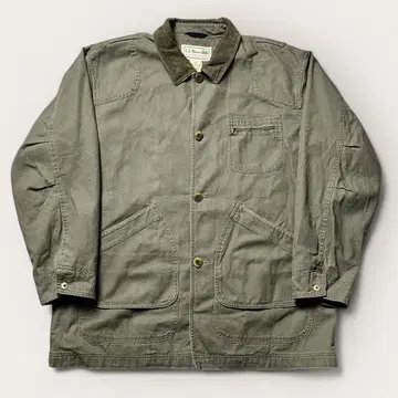 L.L.Bean 헌팅 자켓 그린 옷깃 코듀로이 안감 체크