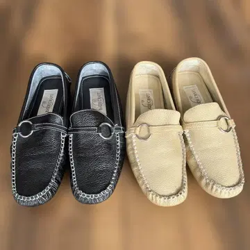 BATH CRAFT 모카신 드라이빙 슈즈 베이지 블랙 2켤레