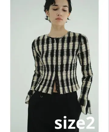 [ 새상품 ] CLANE SHIRRING DESIGN BLOUSE MIX