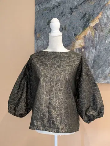 오시마 명주 순수 실크 기모노 리메이크 7부 소매 풀오버