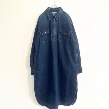 더 신즈 24년산 하프 집 데님 드레스