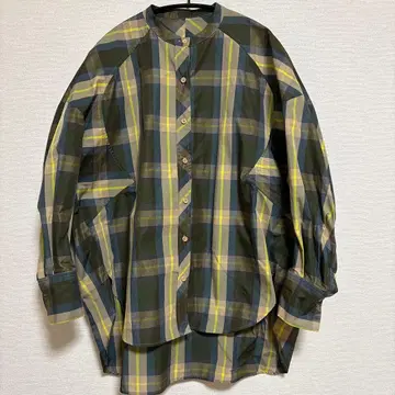 MACHATT 오버 사이즈 체크 무늬 긴팔 셔츠