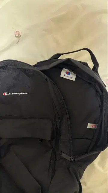 Champion 백팩 블랙 심플한 디자인 통학 출퇴근 캐주얼