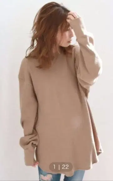 ungrid 와플 루즈 롱 슬리브 Tee