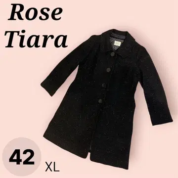 Rose Tiara 블랙 라메 믹스 코트 노카라 2 패턴 42 (XL)