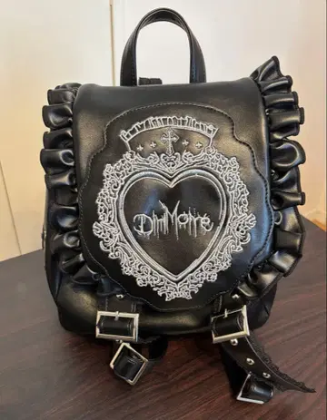 DimMoire HeartCore 프릴 미니 백팩 블랙