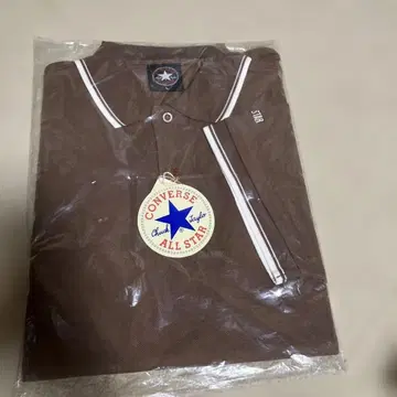 CONVERSE 브라운 피케 셔츠 반팔