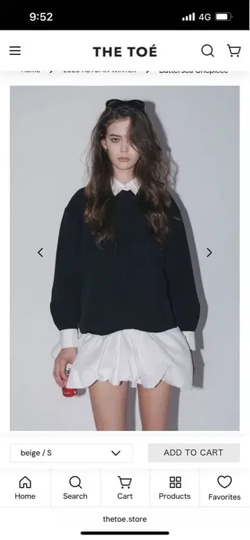 THE TOE 블랙 긴팔 원피스 S