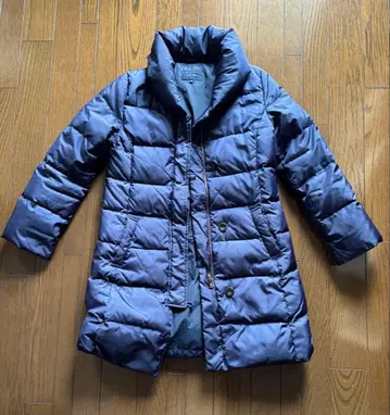 네이비 다운 코트 SHIPS M 사이즈 벨트 있음 지퍼 버튼 포함