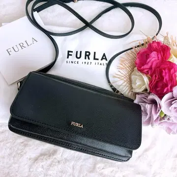 컨디션 최상 FURLA 훌라 2way 숄더백 가죽 블랙 지갑