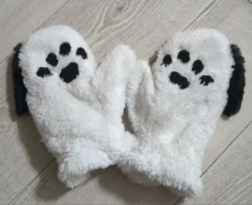 SNOOPY 발자국 디자인 미튼