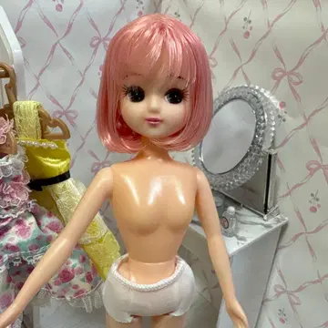 리카짱 핑크 헤어 커비 옷 갈아입히기 인형 숏 밥