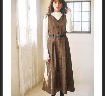 새상품급 [ GeeRa ]  밑단 플레어 롱 오버롤 스커트 머메이드 L