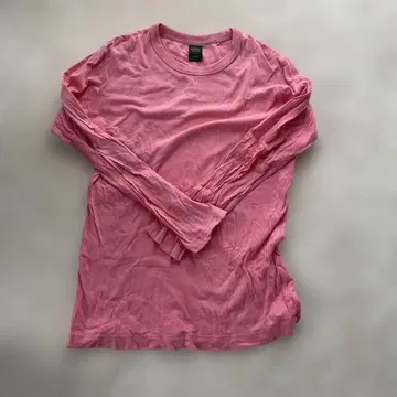 올드 유니클로 핑크 L 사이즈 긴팔 티셔츠