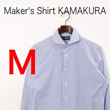 H3585 가마쿠라 셔츠 긴팔 스트라이프 패턴 슬림 핏 셔츠