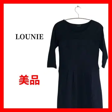 LOUNIE 블랙 원피스 7부 소매 타이트 포멀 B2047