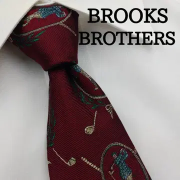 브룩스브라더스 고급 실크 넥타이 올 패턴 초콜릿