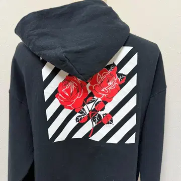 장미 로즈 프린트 후드티 블랙 XL 스트릿 구제 의류 L-73