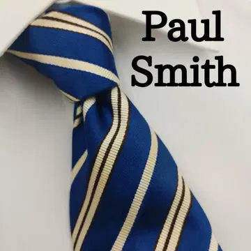 폴스미스 고급 넥타이 스트라이프 패턴 잉크 블루