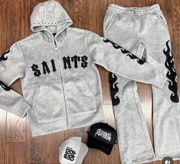 SAINTS 그레이 벨로아 셋업 정품