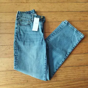 [ 새상품 미사용 ] 스트레이트 데님 팬츠 라이트 블루 허리밴딩 포함