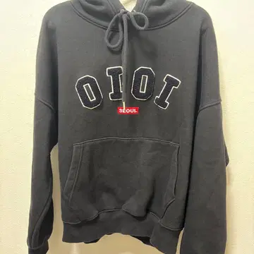 OIOI 후드 부착 후드티 M 블랙