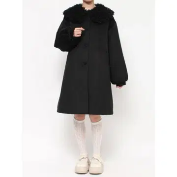 merry jenny 인조 모피 칼라 A라인 코트